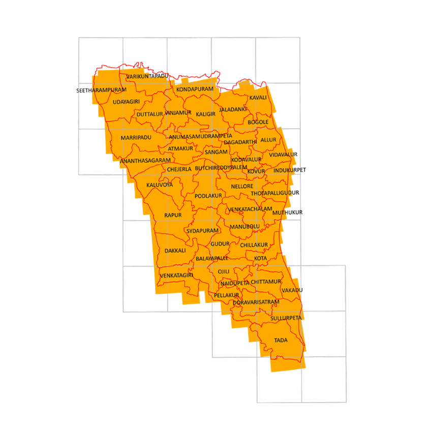 Storm surge inundation map for cyclone with wind speed 
